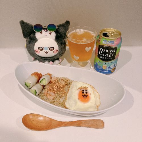 海老チャーハンと目玉焼き🐥