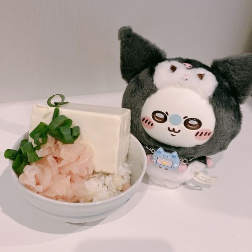 刻み新生姜と漬け汁かけ豆腐ご飯、冷たくて うまっ🥹