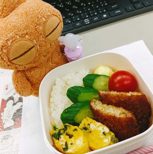 今日のたまごやきは、ほうれんそう入りぽちゃ〜。