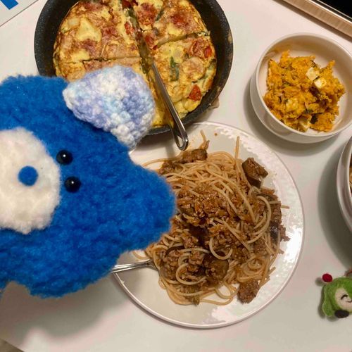 オムレツ！カボチャサラダ！ボロネーゼ風！！！