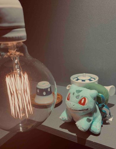 おおきな電球で ぽかぽかです