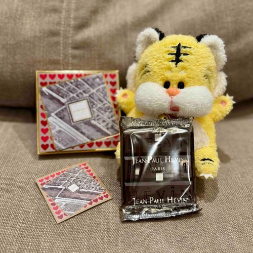 ジャン=ポール・エヴァンのビターチョコを食べたよ🐯🍫もうほんとにおいしすぎる！初めて食べたけどまた食べたい！来年まで待てないかも…🤤