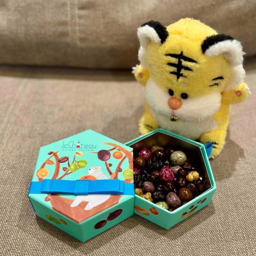 ルシャトーのチョコを食べたよ🐯🇫🇷いろんな味が入ってた🍫一番のお気に入りはコーヒー豆が丸ごと入ったチョコ！☕️