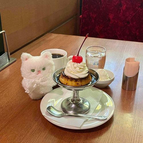プリンよりも同じ色のクリームに見惚れてるmatchaさん