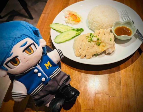 ランチのカオマンガイ。
そんなに味は濃くないはずなのに、旨味をしっかり感じるのは不思議だ……。胸肉が入ってるから高タンパクなのも嬉しい。今度作り方を覚えて、筋トレ時のメニューに加えてみるか……？(オノノ)