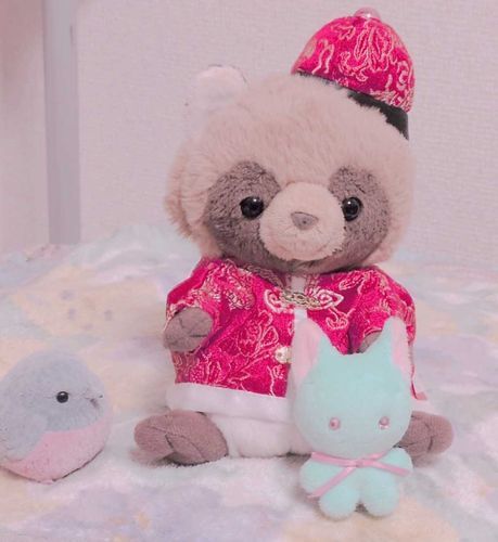 きょうは ちゃいなふく✨️をきせてもらったんだよ〜❤️🌸
あかくてきらきらしてて かわいいさんだよ🎶