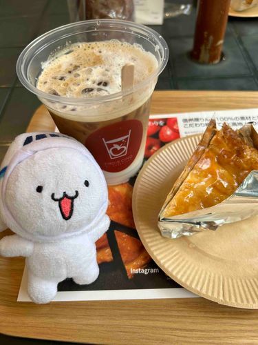 上高地で有名なアップルパイ屋さんに上陸しました！りんごがたっぷり入ったアップルパイは歩き疲れたからだに沁みたよ〜！！