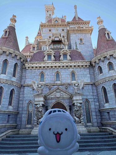 みんな〜明けましておめでとう！ニューイヤーディズニーに来てるよ！ここは美女と野獣のお城！！！重厚感があるね！
