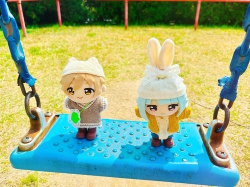 ぶらんこにものりました♪
ばらんすをとるのがちょっとむずかしかったです…！