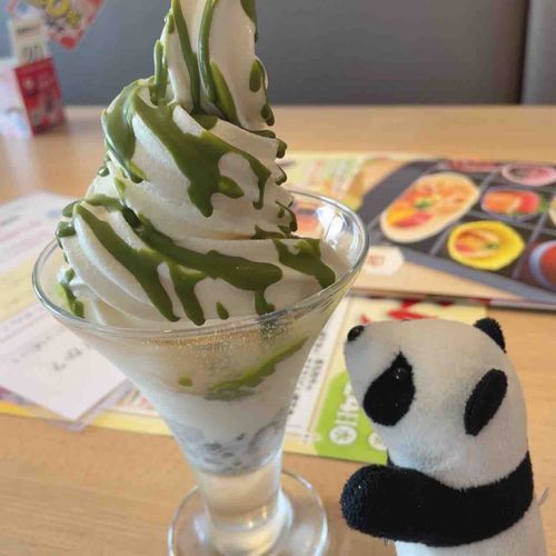 そふとくりーむ、たべほうだいなんだって🐼