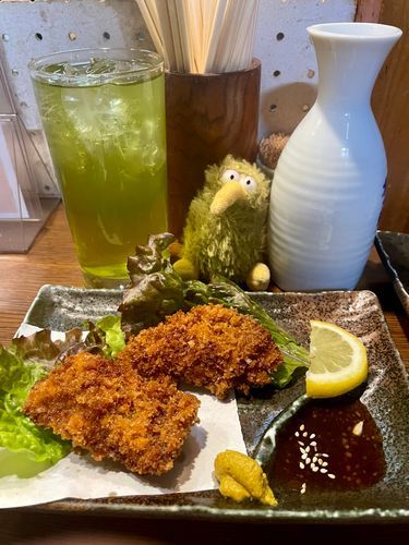 お魚食べたらバランスよくお肉も食べなきゃういん
地元のジビエ、猪のレバフライういん
お茶ハイも飲む〜
猪突猛ういん🐗