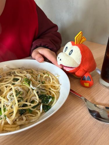 おいしいパスタをいただくホゲ！
