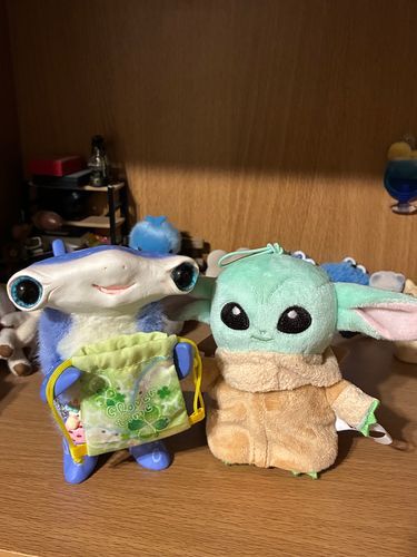 ぐーちゃんにぴったりのナップザックをみつけたからプレゼントしたよ！
いろもぴったりでしょ😚

