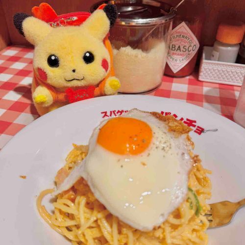 ﾁｮ～

スパゲティのパンチョでち☝️
ﾌﾟｸは普通のナポリタンも好きでちけど、パンチョの白ナポも 大好きでち((o(｡>ω<｡)o))
目玉焼きトッピングにチーズ🧀沢山のせて 食べるでちよ💛