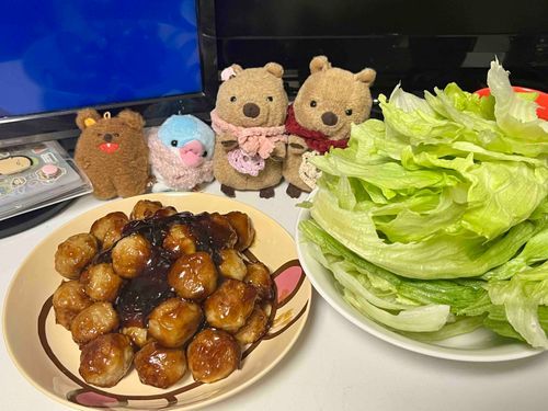 つくってもらった 手づくりの  にくだんご！
かこうにく 大すきな やんやん ハッピー🌟