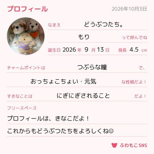 ぼくのぷろふぃーるができたー！