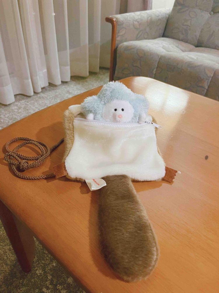 こんばんはシューティングスターです💫

ホテルの売店でであったモモンガちゃん。なんとポシェットさんにもなれるのでわたしもお腹に入れちゃいます！
背中にも乗せてくれて一緒に夜空を駆けていくよ💫

今夜は星空観察会に行くよ🌟