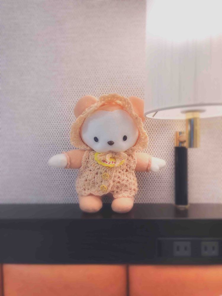 まーくんにボンネットとベストを編みました。とっても赤ちゃんだねぇ〜🍼ねんねしようね。

愛おしさましましです🤣