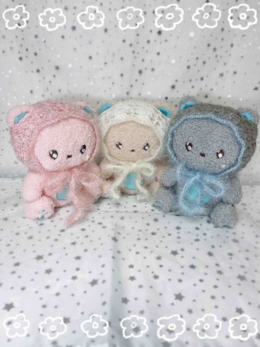 3人分やっと編めた🧸泣いてるくまちゃん😢