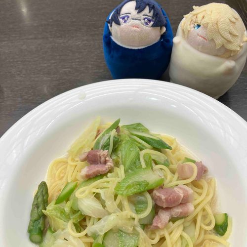 キャベツとアスパラのぱすた