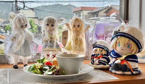 大『みんなで、ごはん！』

ゆび『今日は最近新たに来たもふもふおやすみしりーずのどーるが一緒だ』

大『みんな、いっしょ、たべるっ！』

ゆび『皆、ちゃんと『いただきます』するんだぞ』

大『うんっ！』