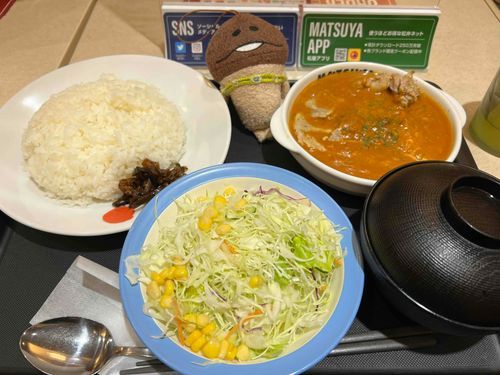 今日の夜は下僕と松屋のバターチキンカレー！美味しかったなぁー✨