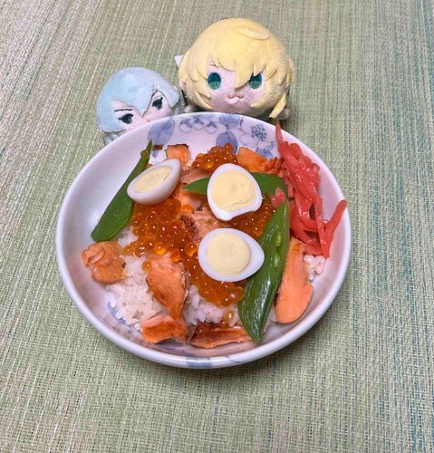 初めまして！儂はもちもちな太閤左文字！これは主のお母様が作ってくれたはらこ飯だよ〜！と〜っても美味しかったんだ〜！やったった〜！