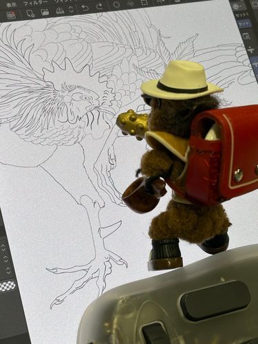 モモタロさん❗️
何してるの❓

いま、贋作…じゃなかった💦
頼まれた絵を描いてるだけだよ💦💦