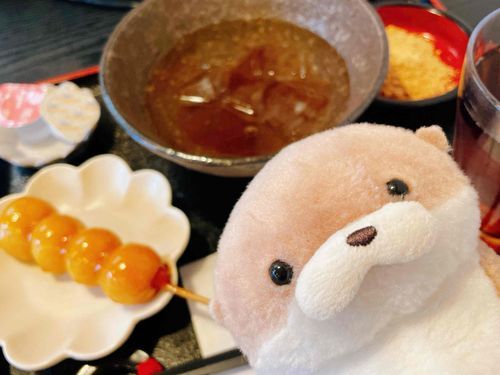 やまだです。
飼い主の友人とみたらしが絶品なお団子屋さんに来ています。やまだは飼い主の友人とは初対面だったのですが、やまだのぷりちぃを遺憾無く発揮し、虜にすることに成功しました。きっとこれで飼い主の友人からみたらしやきなこパフェをひとくち譲り受けることが出来るでしょう。やまだは楽しみです。