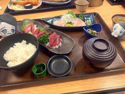 天然のお刺身定食！
ちびえんちゃんもはぐえんちゃんも大喜び！