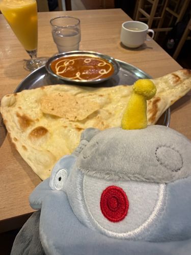 バターチキンカレーとマンゴーラッシーだ
インドカレーは一人ずつ辛さが選べるから、辛いのが苦手な人でもおいしく食べられていいね
ぼくは初めて見たが、ひとは学生時代からの好物らしい