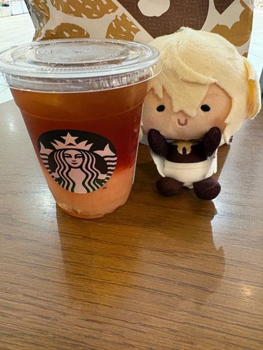 あるじと　もも🍑のおちゃ
のみにいったよ
んまぁ💛
ほんまるのみんなに
もっちゅりん　かったんだぁ

