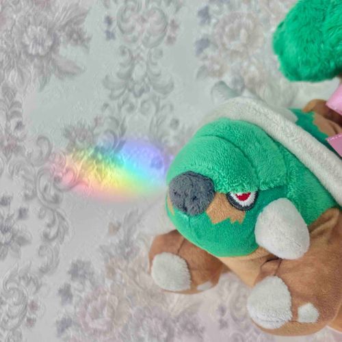 お部屋の壁にサンキャッチャーの光が当たって 綺麗🌈✨