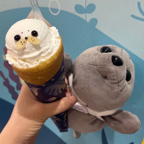 アザラシのごまーち🦭
八景島シーパラダイスでアザラシクレープたべたよ！