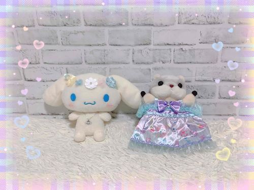 ふわふわシナモロールと一緒に写真を撮ってみたよ！