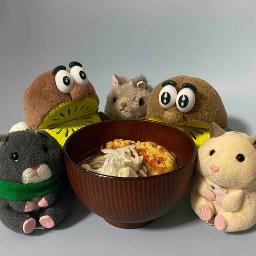 はーい！みんなあけましておめでとう！
今年もよろしくおねがいしまーす！
これはちょっとまえにたべた、ミニ年越しソバだよー