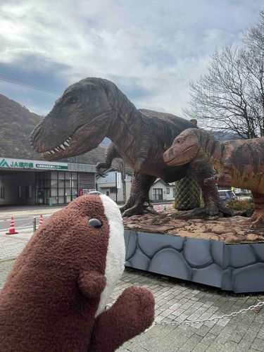 きょうりゅーと一緒に📸
大きいけどボクの方が強いね
