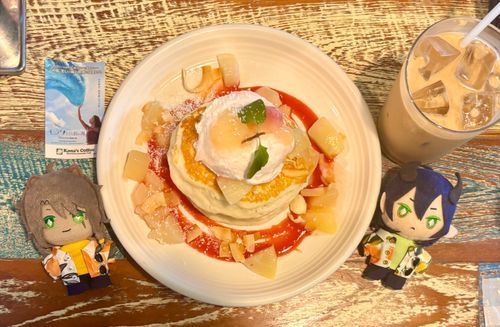 ピーチとストロベリーパンケーキ🍓🥞🍑