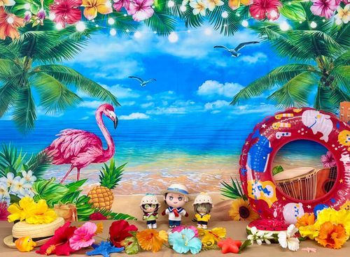 8月のぬい写真📸 🦁&🐲&🐶
テーマは海🏝🦩🌺


