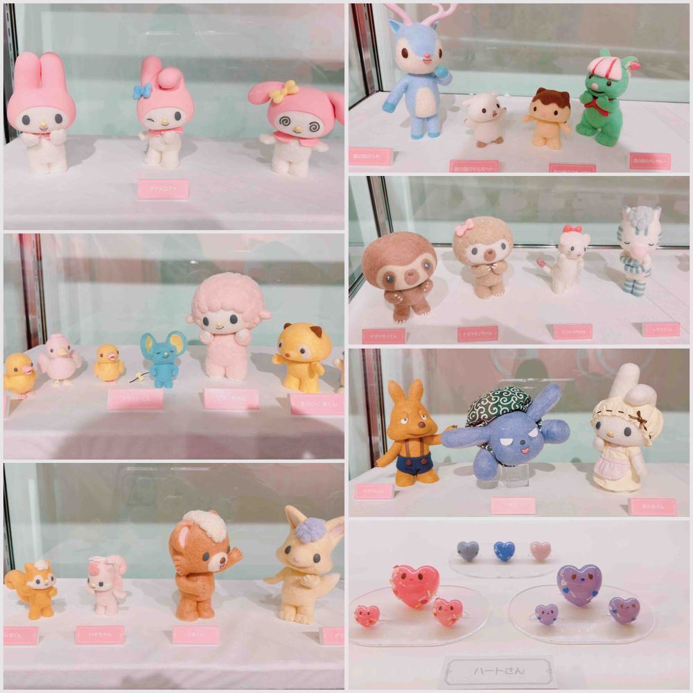 少しまえにNetflixシリーズのマイメロちゃんクロミちゃんの展示会に遊びにいってきたくぅ🐰💕

実際に使用された、マイメロちゃんピアノちゃんたち💕
ジオラマや小道具もみれたくぅ💕
1枚目くーいるの分かるくぅかなぁ？