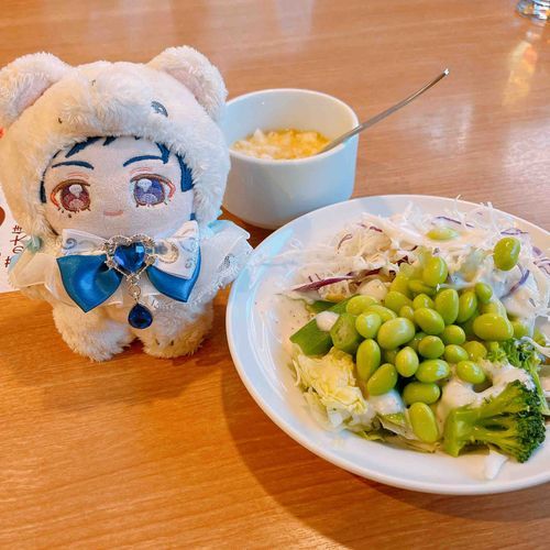 野菜が食べたいと言っていましたのでサラダバーです
嬉しそうでした