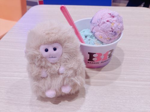 サーティーワン食べるためだけにお外に出されたおさる
