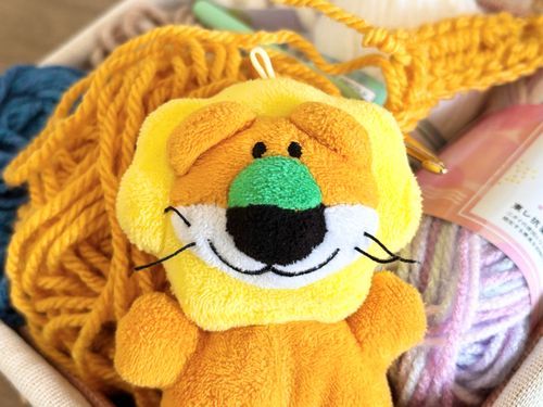 ご主人の編み物の中🧶ふかふかり