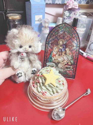 クリスマス会でおいしいものたくさん食べたよ。
おうちに帰ってきて、ちっちゃいケーキを食べるよ。おいしいね。