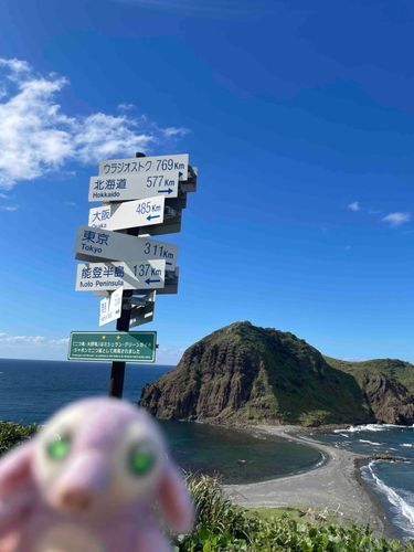佐渡島に来てるよ。海がひろーい！
