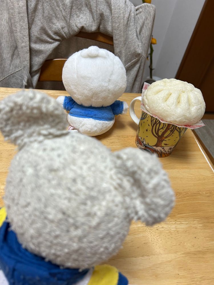なんだか、と〜っても肉まんとあんまんが欲しくて、セブンイレブンへ🐾
ぺくちゃんただいま〜✨
早く食べたくてウキウキしてるや🤭
・・・あれ？👀
ぺくちゃん…頭…
ねぇ、お家の人〜カップの上に肉まん乗せてぺくちゃんの隣に置いてみて〜💦
ハッ‼️やっぱり‼️
そっくり〜🤣
もしかして、ぺくちゃんの後ろ姿見てて気分が肉まんになったのかもね🤣
ぴーしゃん、あんまん食べようと思ったんだけど、ぺくちゃんの共食い姿から目が離せない👀💦