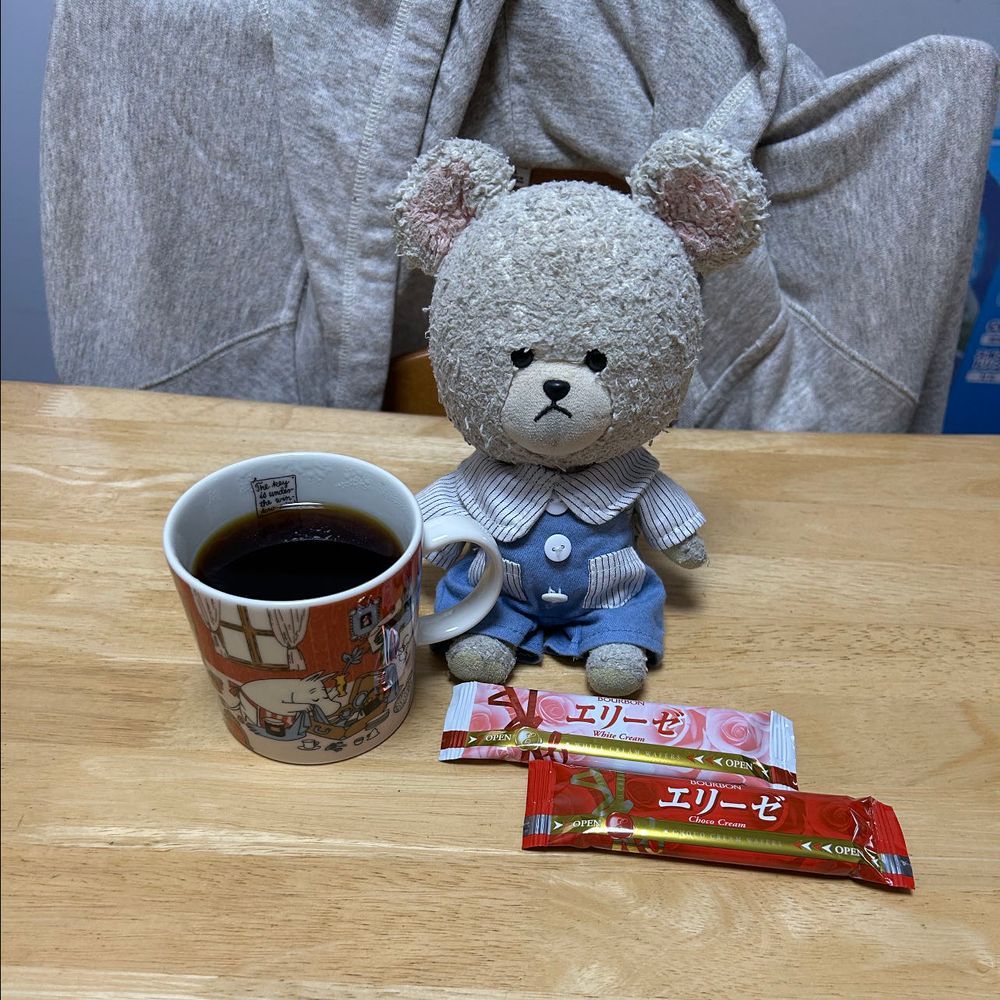 お家の人が集めてるアラビアのムーミンカップ２０２６年のが発売になったよ〜✨
今年はこれ❣️
過去に買ったのは紫色のが２０２５年、緑色のが２０２０年のなんだ〜
届いたら、早速使うのがぴーしゃんチ流☕️特別カップの使い始めには、大好きなお菓子を一緒に🎶🐻‍❄️
