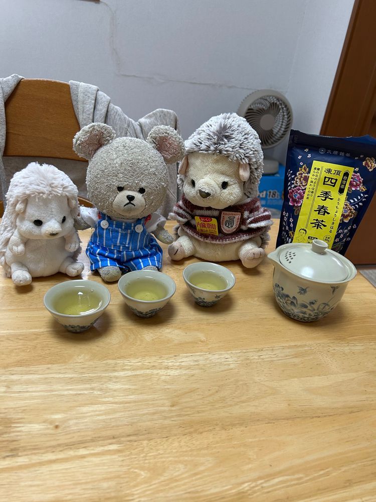 袋に書いてある通りに…
はかって、まず洗茶を…
熱湯いれて、待つ🦔🐻❄️🦔
あれ?
なんか、いつもと香り違う❣️
小さいのをどうやって持つかが問題だ…
とりあえず、ごくり…
はぁ〜❤️
何これ✨香りもだけど、雑味というのかな?無駄な苦さ?渋さ?無いね〜‼️
美味しいなぁ🥰
今までのお茶淹れるのテキトーだったことが悔やまれる…😫
4枚目、ごはんのお供アソートセット🍚
何から食べようか迷う楽しみ😋