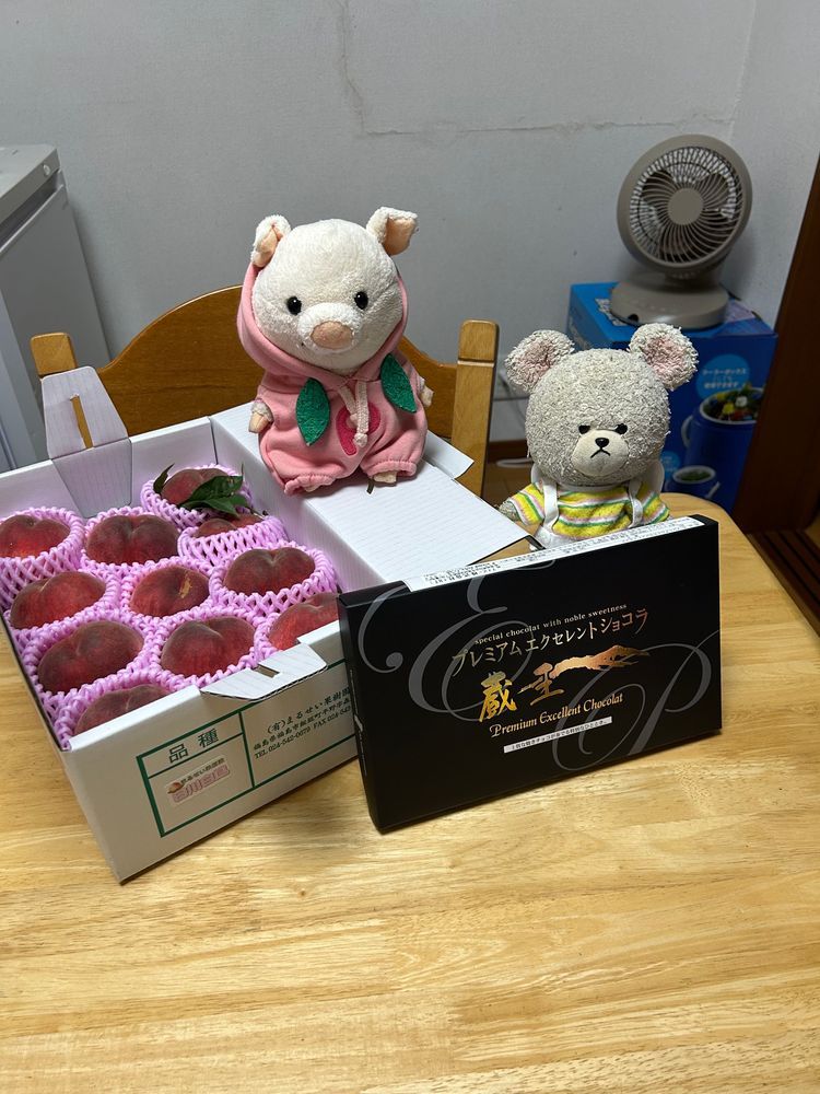 ケンタッキー夏の和風バーガーズ
ぴーしゃんは柑橘タルタル✨
カーネルクランチポテトも好き💖
ドリンクはいつもの定番レモネードソーダ🍋
あ〜レッドホットのためにまた来なくては…

岩下の新生姜まるごとタイプをゲット❣️
ツノとおんなじカタチ✨これつけたら、シシちゃんになれる🤭

モモもらったよ🍑小玉がいっぱい✨
あとクッキー？それから、お家の人喜ぶ軽井沢高原ビール2026年なの🙌