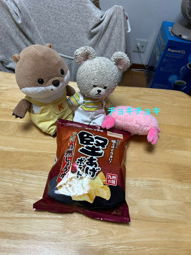 こっつんが雨で暇だから、サクサクしようって堅あげポテト持ってきたの❣️
手でやっても開かないからハサミもらおうと思ったら、ちょきたんきたの🦀
様子見てるとね、ご自慢のハサミでチョキチョキ✂️
でも、やっぱり開かないって🤣